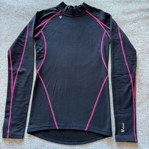 Stoic Women’s Black Thermal Shirt with Pink Contrast Stitching
